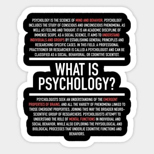 Psychology Defined - Psychologist Sticker